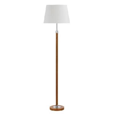 belmore contemporary standing floor lamp light metal fabric teak white