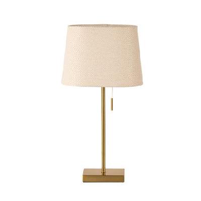 berville stylish metal base fabric shade desk table light lamp ivory/brass