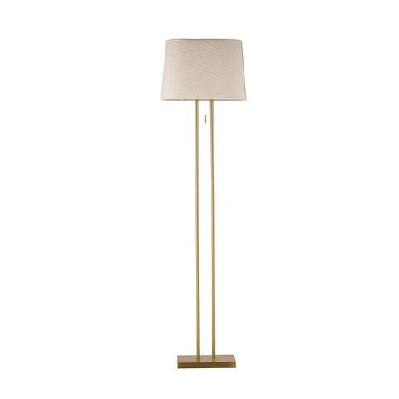 berville stylish metal base fabric shade standing floor light lamp ivory/brass