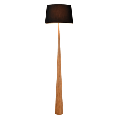 biore elegant metal body classic floor lamp fabric shade - wood and black fabric