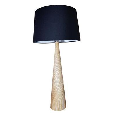 biore elegant metal body classic table lamp fabric shade - wood and black fabric