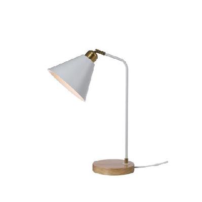 blake scandinavian cone shape shade wooden base table lamp white