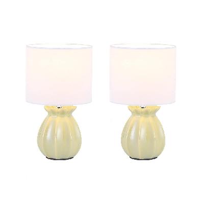 bloom ceramic table desk lamp light set of 2 - mint
