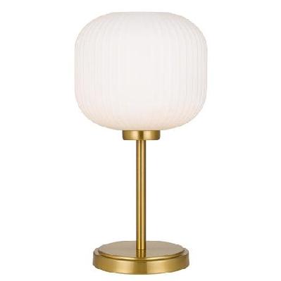 bobo modern table desk lamp light glass metal antique gold opal matt matte