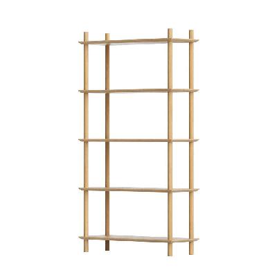 bookshelf 5 tiers bookcase display shelves wooden storage stand rack pine