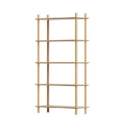 bookshelf 5 tiers bookcase display shelves wooden storage stand rack pine