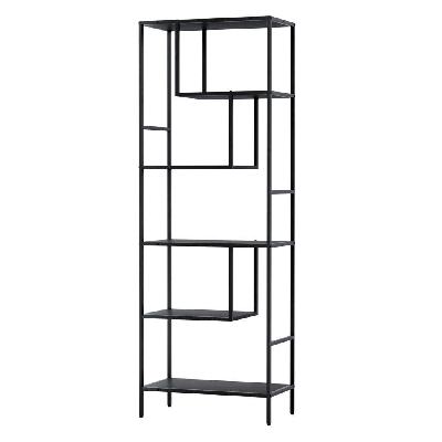 bookshelf 5 tiers rhys black