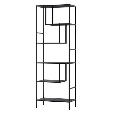 bookshelf 5 tiers rhys black