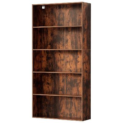 bookshelf 5 tiers walnut