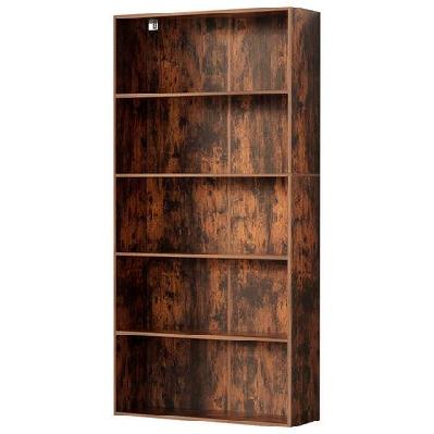 bookshelf 5 tiers walnut