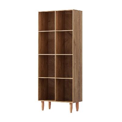 bookshelf bookcase 4 tiers leor walnut