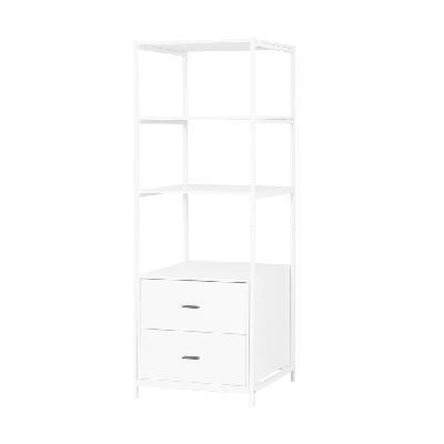 bookshelf display shelf 2 drawers 152cm white