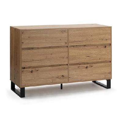 boris wooden chest of drawers dresser storage cabinet - oak/black