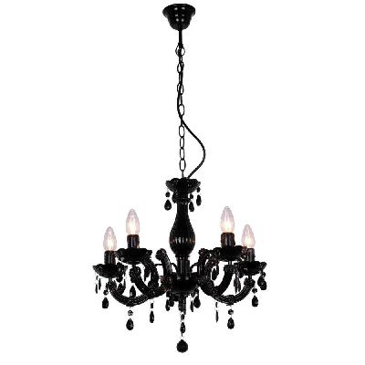 bowie elegant 5 lights acrylic hanging chandelier lamp - black