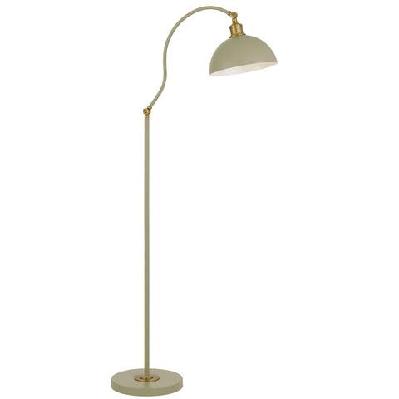 brevik modern standing floor lamp light metal green satin