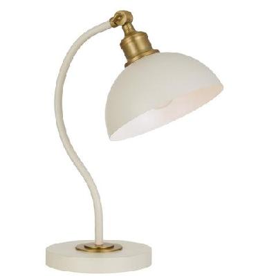 brevik modern table desk lamp light metal beige satin
