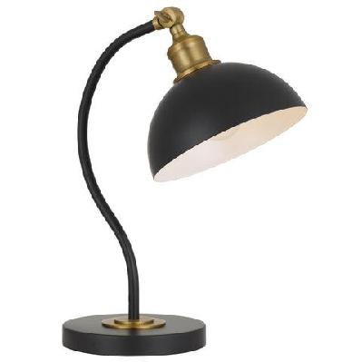 brevik modern table desk lamp light metal black satin