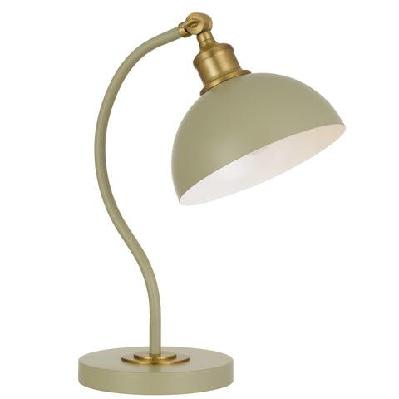 brevik modern table desk lamp light metal green satin