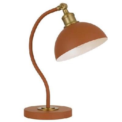 brevik modern table desk lamp light metal orange satin