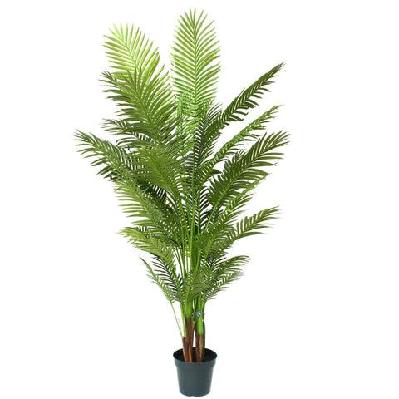 bright green areca palm tree artificial fake plant decorative 213cm in pot - green