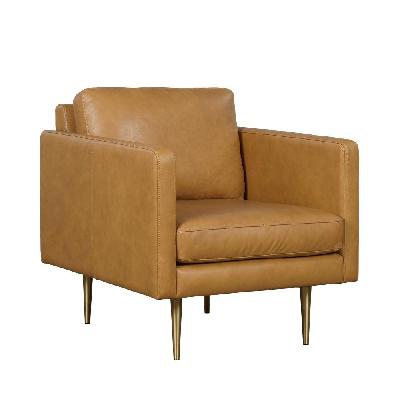 bronx 1-seater leather sofa relaxing accent lounge chair brown brown