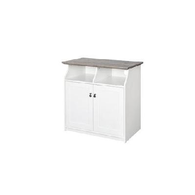 broweville  2 door storage cabinet - grey oak and white