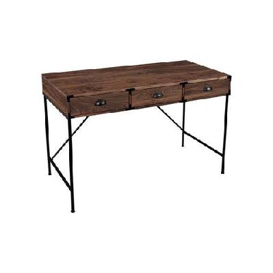 brunei computer writing office desk table - 120cm - brown and aged black