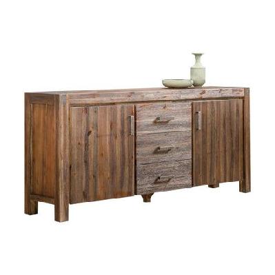 buffet sideboard in chocolate colour constructed with solid acacia wooden frame storage cabinet with drawers