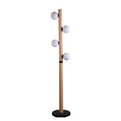 burke metal base wood grand finish standing floor light lamp black/wood