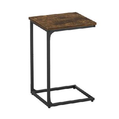 c-shaped end table sofa side table overbed - coffee laptop stand (brown and black)