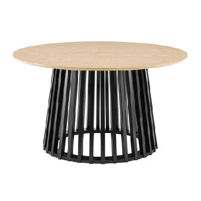 calandra classic round tea coffee table 90cm black/oak
