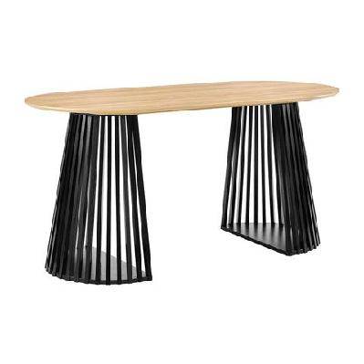 calandra rectangle kitchen dining table 160cm black/oak