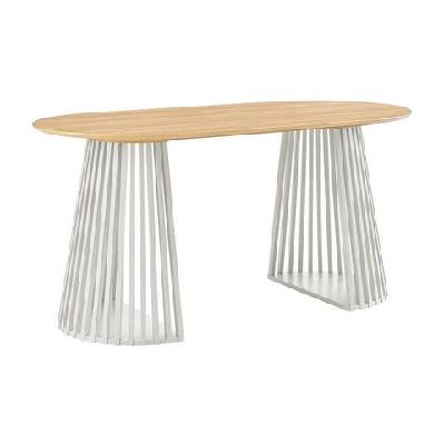 calandra rectangle kitchen dining table 160cm white/oak