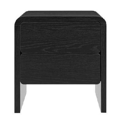 callex nightstand bedside unit side table 2-drawer black