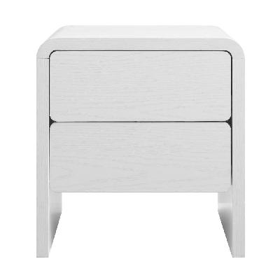 callex nightstand bedside unit side table 2-drawer white