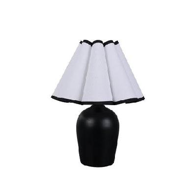 callo modern metal base fabric shade touch table desk light lamp black/white