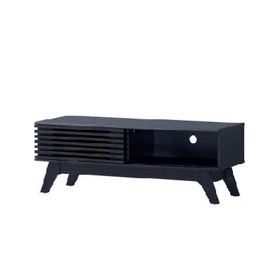 camille wooden lowline entertainment unit tv stand 120cm 1-door black