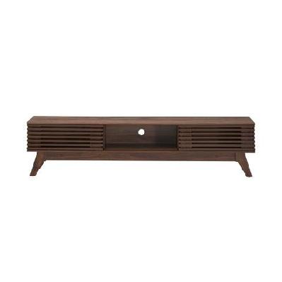 camille wooden lowline entertainment unit tv stand 180cm w/ 2-doors - walnut