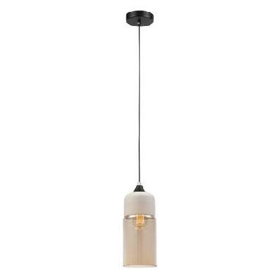 casa pendant lamp light interior es white with amber glass oblong od130mm
