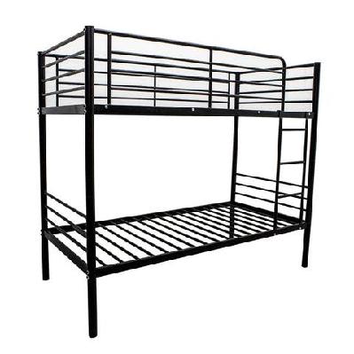 designer modern metal bed frame bunk bed single/single - black