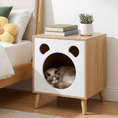 cat nest bedside table solid wood