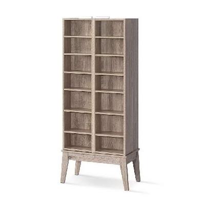 cd dvd media storage display shelf folding cabinet bookshelf bluray rack oak