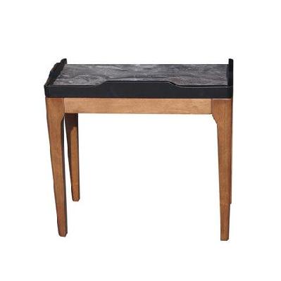 square wooden side end lamp table paladina look - walnut and grey