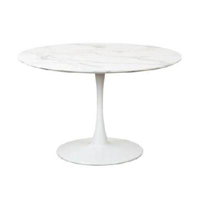 cecil round dining table marble effect 120cm - white sevella