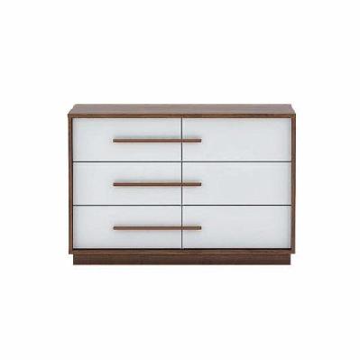 cecilia modern scandinavian dresser unit chest of 6-drawers storage cabinet - columbia/white
