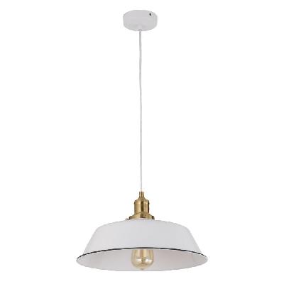 cerema pendant lamp light interior es 40w white angled dome od360mm