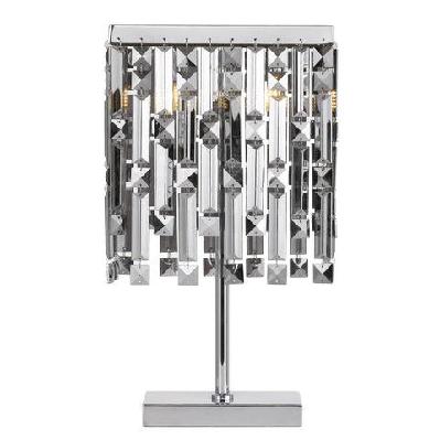 cerone modern table desk lamp light metal crystal chrome smoke
