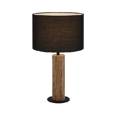 chad contemporary table desk lamp light wood metal fabric wood black matte