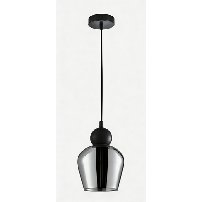champan pendant lamp light interior es 72w black smoke glass ellipse od145mm x h200mm