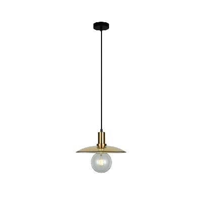 chapeau pendant lamp light interior es amber glass coolie with antique brass highlight od300mm